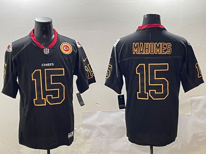 Men Kansas City Chiefs #15 Mahomes Black 2025 Nike Limited NFL Jersey style 4